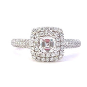 Double Halo Asscher Engagement Ring - Proposal Ready - Final Sale
